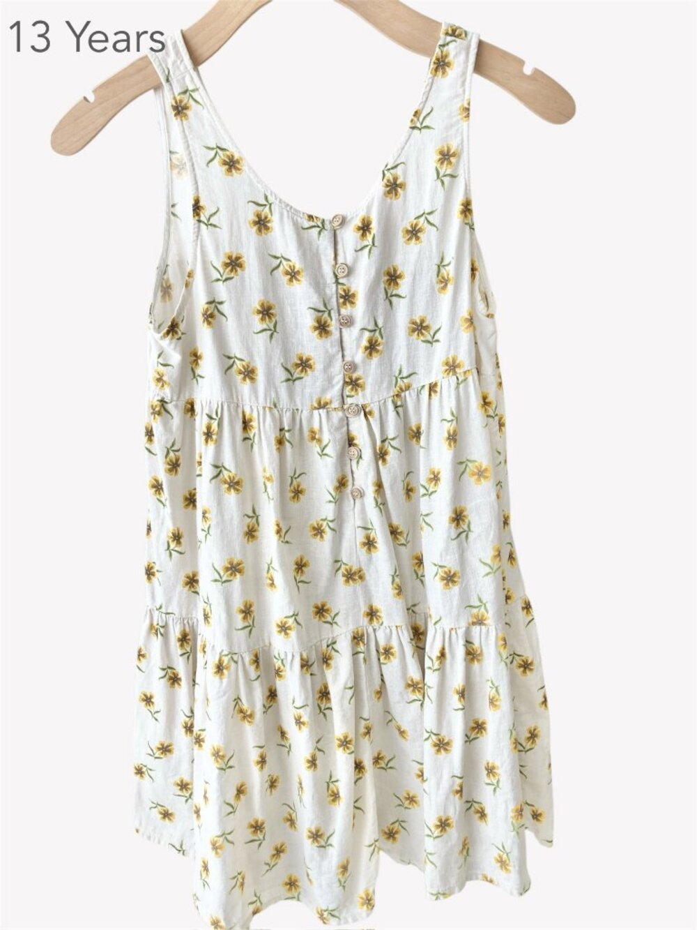 Zara Size 13 Youth Girl Sunflower Floral One-Piece Dress Romper Spring Summer